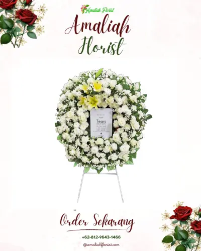 Krans Bunga Duka Cita di Mekar Rahayu